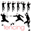 Fencing Silhouettes Set