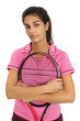 Female tennis player with attitude