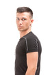 Portrait of a handsome young man on white background