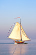 Ice sailing on the Gouwzee in the Netherlands in winter