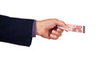 hand with 10 euro banknote