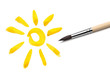 brush drawing sun