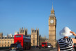 Woman watching Big Ben in London, UK Woman watching Big Ben in London, UK