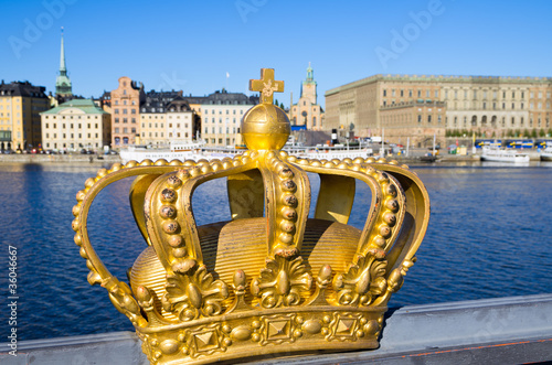 Foto: Golden crown in Stockholm Golden crown in Stockholm