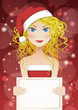 Ragazza natalizia con cartello - Christmas girl