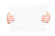 hand holding blank paper