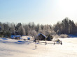 Winter view of small russian village Winter view of small russian village