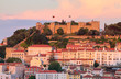 Photo: castle Sao Jorge at sunset in Lisboa, Portugal castle Sao Jorge at sunset in Lisboa, Portugal