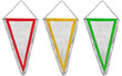 Stylish office bright red yellow and green pennants or flags set