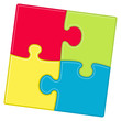 Vector: Puzzle pieces background with four different colors Puzzle pieces background with four different colors