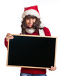 Photo: Weihnachtsfrau mit Kreidetafel Weihnachtsfrau mit Kreidetafel