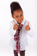 Cute little African Asian girl  making thumbs up