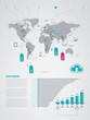 Vector: infographics element with a map of the world infographics element with a map of the world
