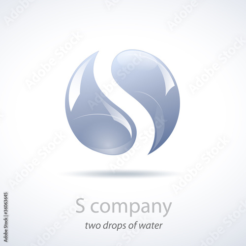 Vektor: Logo letter S, two drops of water # Vector Logo letter S, two drops of water # Vector