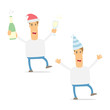 set of funny cartoon casual man