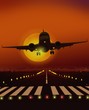 Airplane taking off from runway