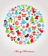 Christmas background with set of icons Christmas background with set of icons
