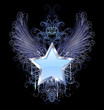 blue star on a dark background