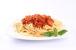 Spaghetti bolognese on a plate Spaghetti bolognese on a plate