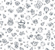 Seamless cute pattern of baby stuff.