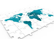 World map on puzzle World map on puzzle
