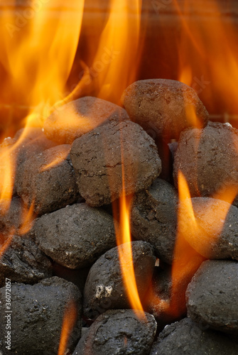 Photo: charcoal barbecue briquettes charcoal barbecue briquettes