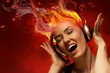 girl with headphones
