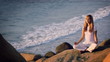 The young woman is practising the yoga. holiday relaxation.