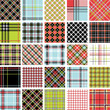 Color plaid patterns set
