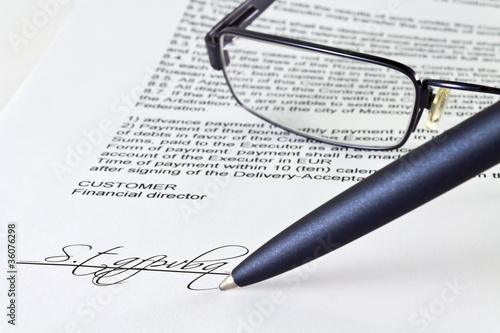 Photo: Business contract Business contract