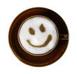 Foto: brown porcelain cup with marbled milk froth brown porcelain cup with marbled milk froth