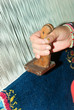 Worker in Silk Rug Factory, Epirus, Greece