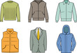 Vektor: Men's clothes - Vector color illustration Men's clothes - Vector color illustration