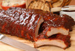 BBQ Ribs with toasted bread and cole slaw