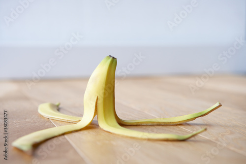 Photo: Banana skin on floor Banana skin on floor