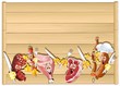 Carne Salumi Insaccati Salsiccia Sfondo-Meat Background-Vector