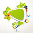 Green banner design with leaf, flower and butterflies Green banner design with leaf, flower and butterflies