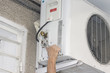 A residential central air conditioning unit
