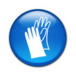 Boton brillante simbolo guantes