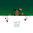 Card Christmas Reindeer Santa´s Hat & Symbols