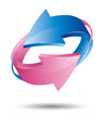 Pink & Blue 3D Arrows - Love Symbol