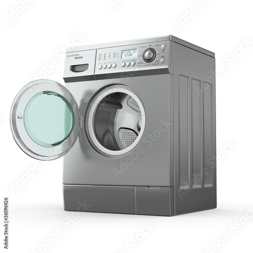 Illustration: Washing machine. 3d Washing machine. 3d