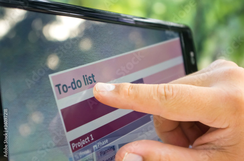 Photo: To do list on touchscreen To do list on touchscreen