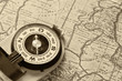 Compass and old map