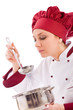 Chef che assaggia dal mestolo - Isolated