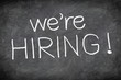 Hiring sign blackboard