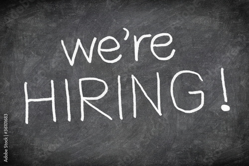 Photo: Hiring sign blackboard Hiring sign blackboard