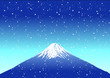 Fuji Mountain on Snow Background,vector image