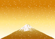 Fuji Mountain on Snow Background,vector image