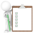 3D little human character holding a Clipboard and Pen